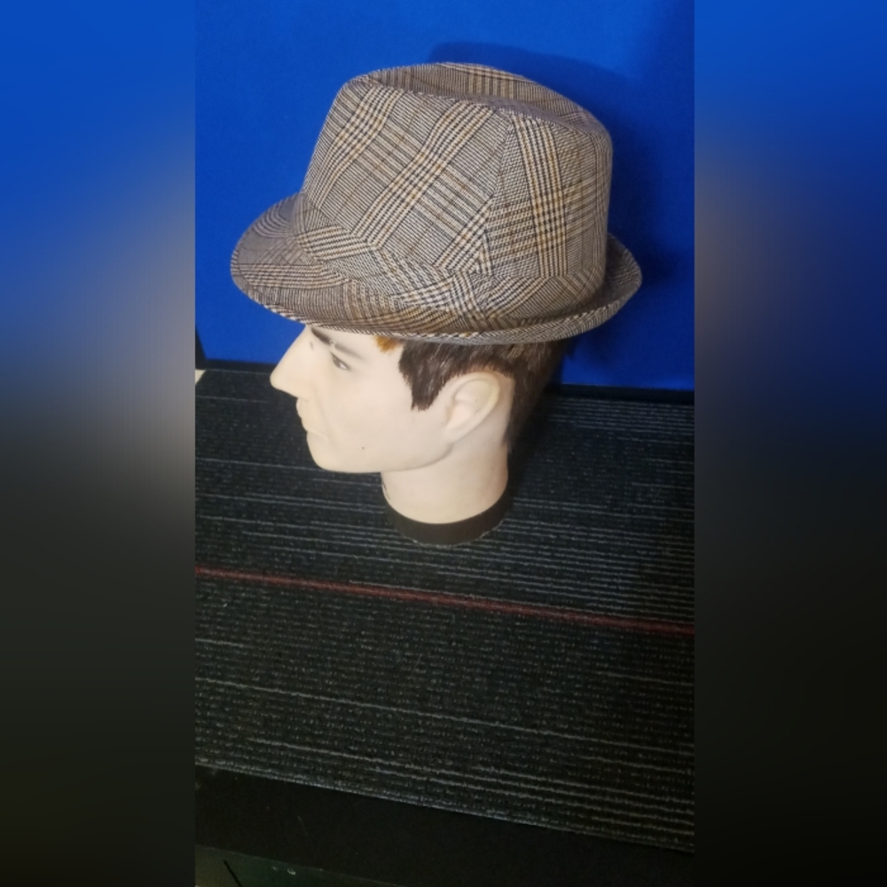 Plaid Fedora Hat very sharp mad men look - Picture 2 of 5